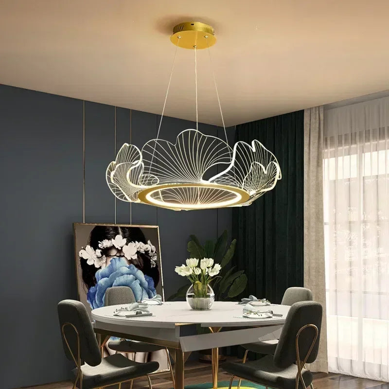 Modern Petal Ring Acrylic Pendant Light - Deluxe Hanging Lamp for Restaurant, Bedroom & Living Room