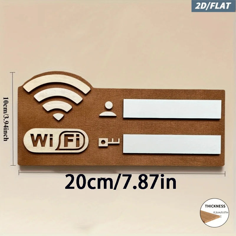 Wooden WiFi Password Sign with Erasable Board and Marker for Home, Office and Airbnb Guest Room Decor