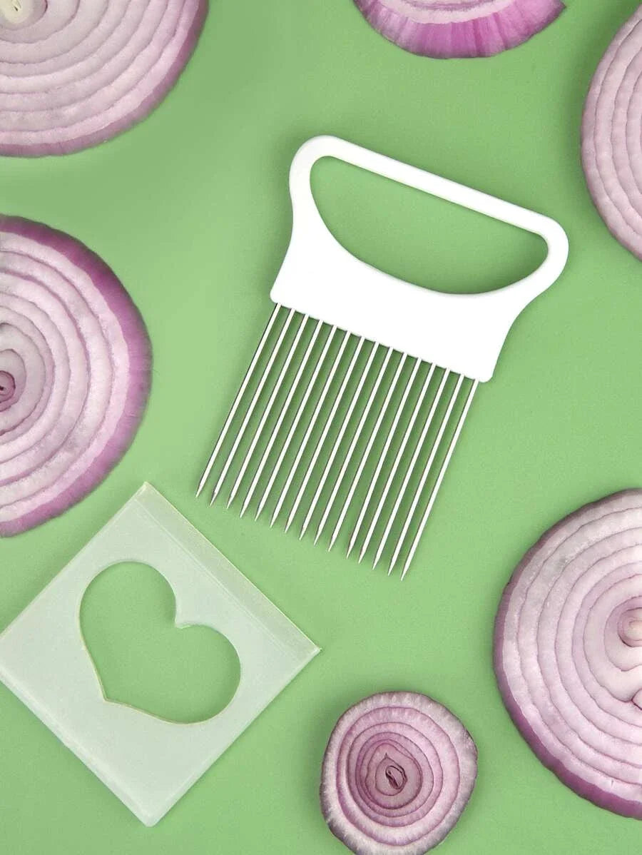 Colorful Onion Slicer, Stainless Steel Kitchen Potato Chip & Onion Holder