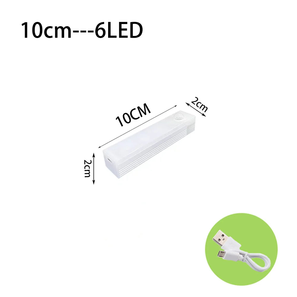 LED Motion Sensor Night Light Wireless Type-C Rechargeable Cabinet Wardrobe Lamp Staircase Backlight for Kitchen