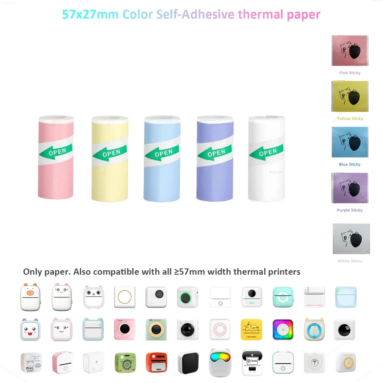 Thermal Mini Printer - Portable Inkless Bluetooth Sticker Maker and Pocket Photo Printer for Children DIY