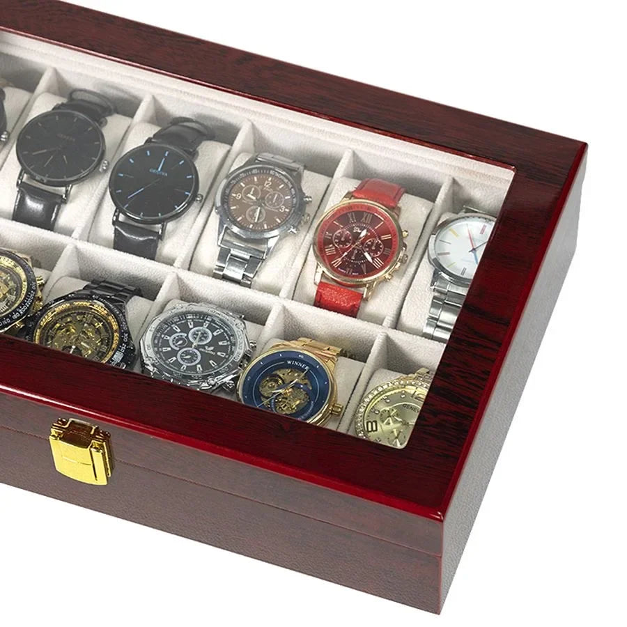 Wooden Watch Box - Eco-Friendly Multi-Slot Watch Storage Case and Travel Organizer, Gift Box for Men
