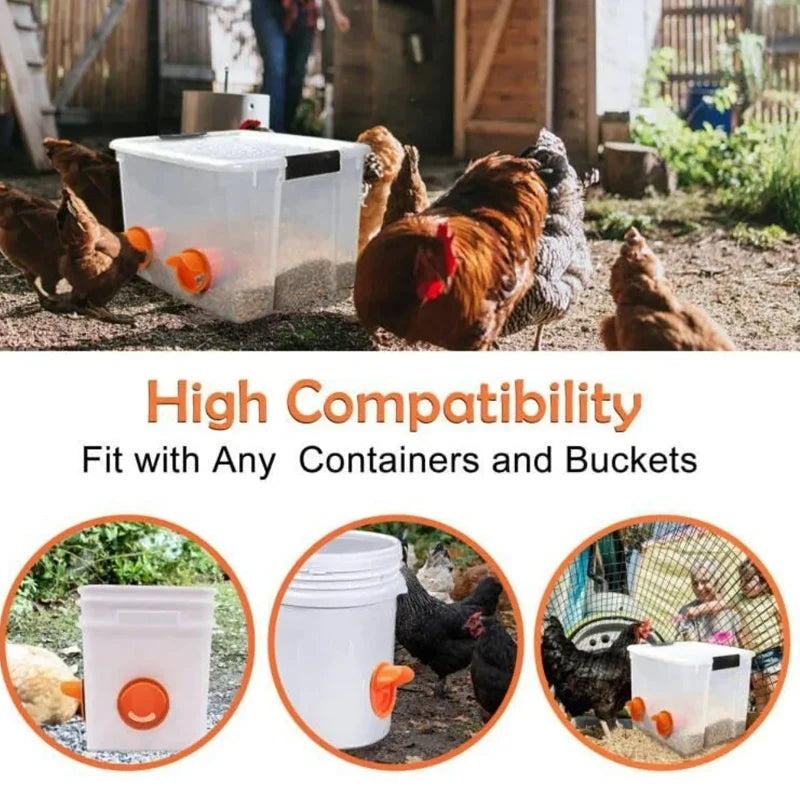 Automatic Gravity Chicken Feeder, DIY Rainproof Poultry Feeder for Chicken & Duck Farms