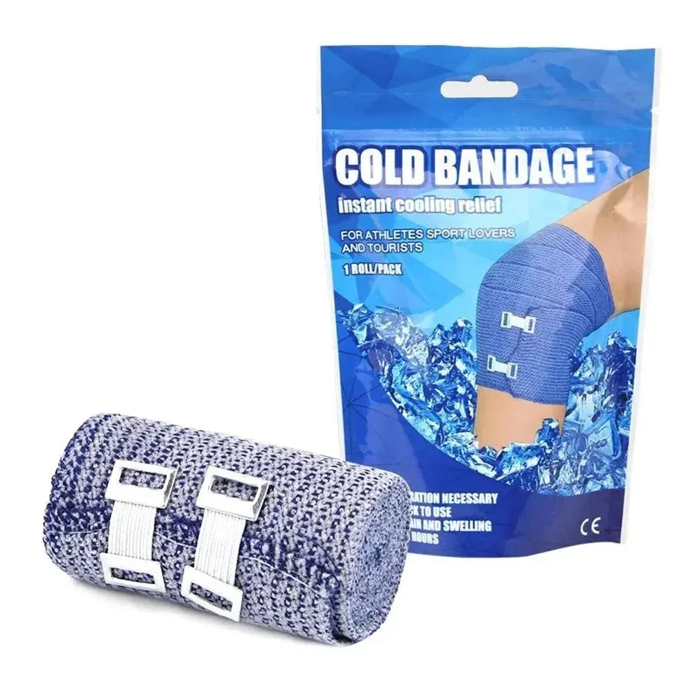 Self Adhesive Instant Cooling Ice Bandage Tape - Muscle Recovery Compression Tape for Athletes and Adults