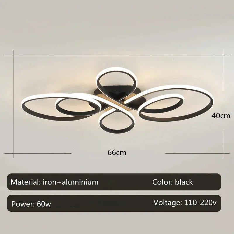 Low-Profile Modern LED Ceiling Light Remote Control Surface Mounted Dimmable Fixture for Living & Dining Room