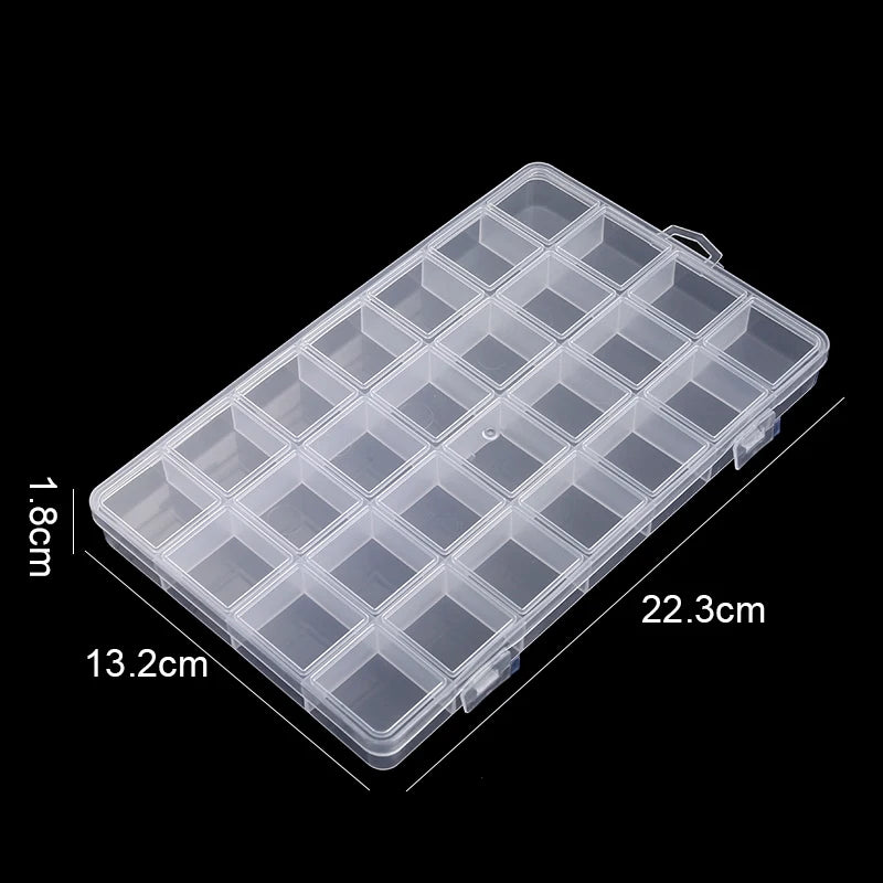 Transparent Storage Container Jewelry Box - Clear Plastic Organizer and Display Case for Earrings and Beads