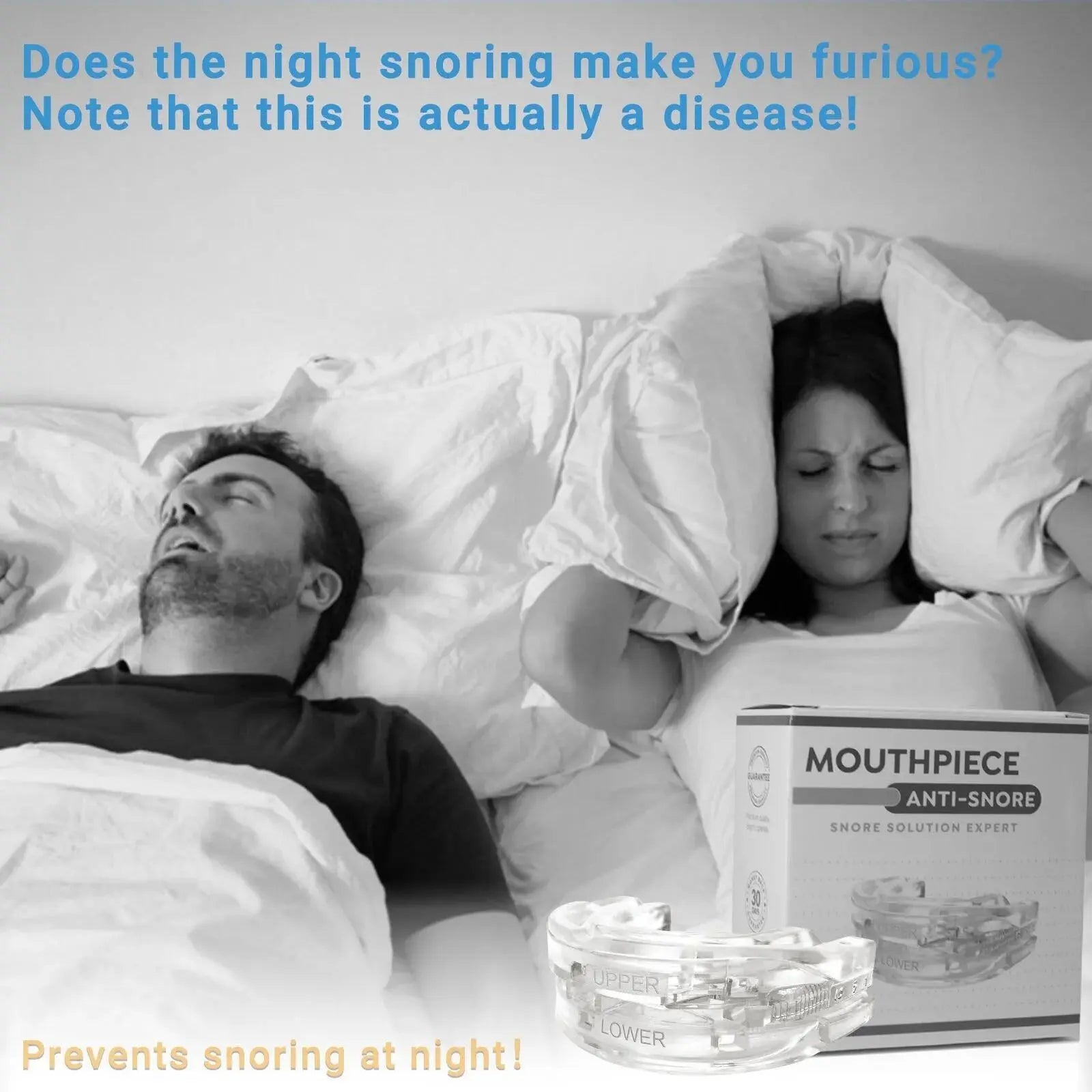 Adjustable Anti-Snoring Mouth Guard Mouthpiece for Bruxism Snoring Stopper Sleep Device Comfortable Fit
