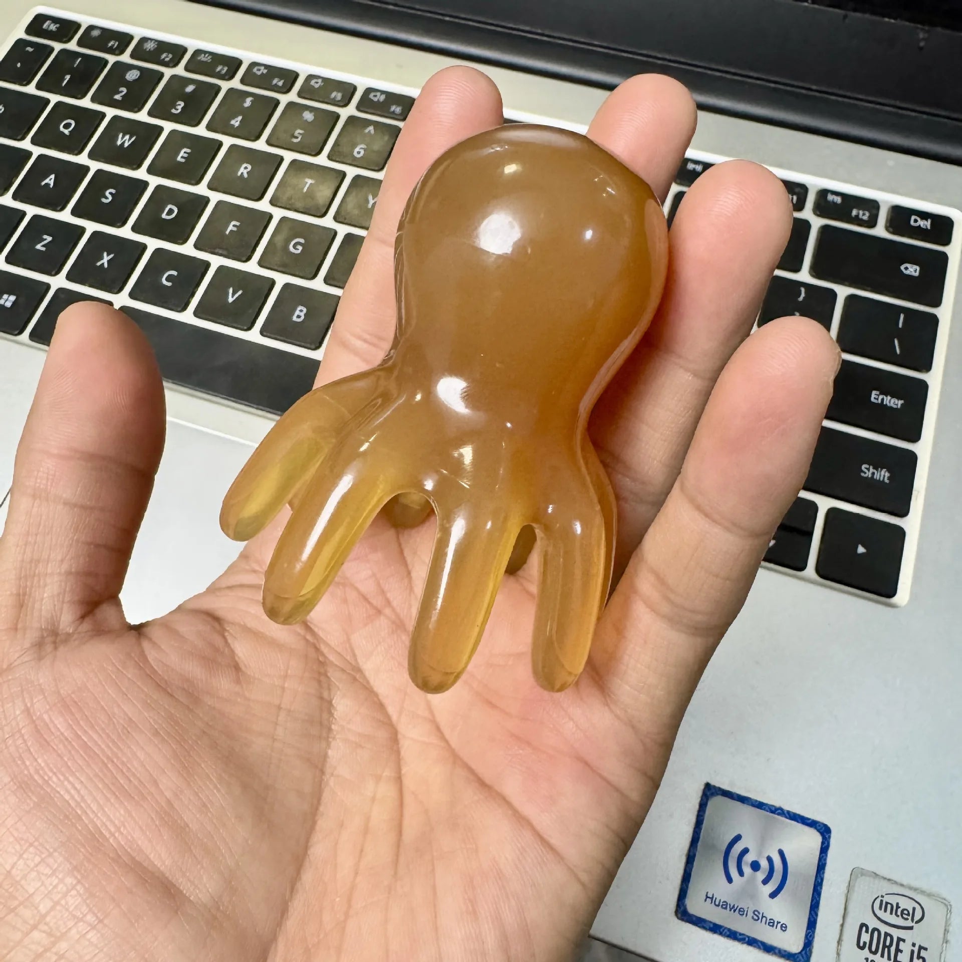 Octopus Resin Scalp Massage Comb - Meridian Scraping Acupuncture Gua Sha Brush for Fatigue Relief