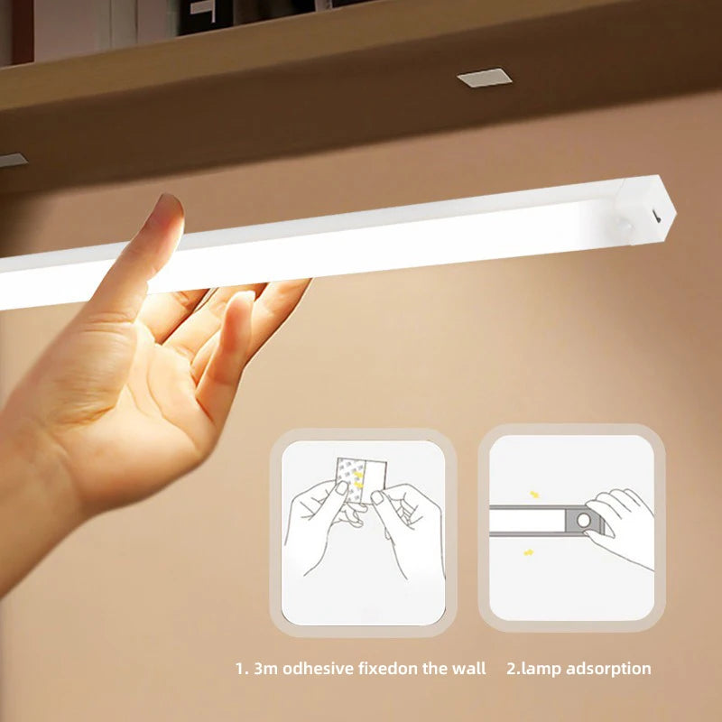 Motion Sensor Rechargeable LED Night Light - Wireless USB-C Lamp for Kitchen Cabinet, Bedroom & Staircase