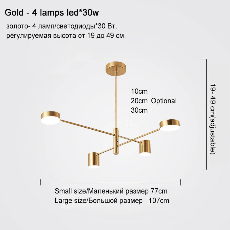 Modern Nordic LED Chandelier Luminaire Pendant Light for Living, Dining Room, Bedroom & Restaurant