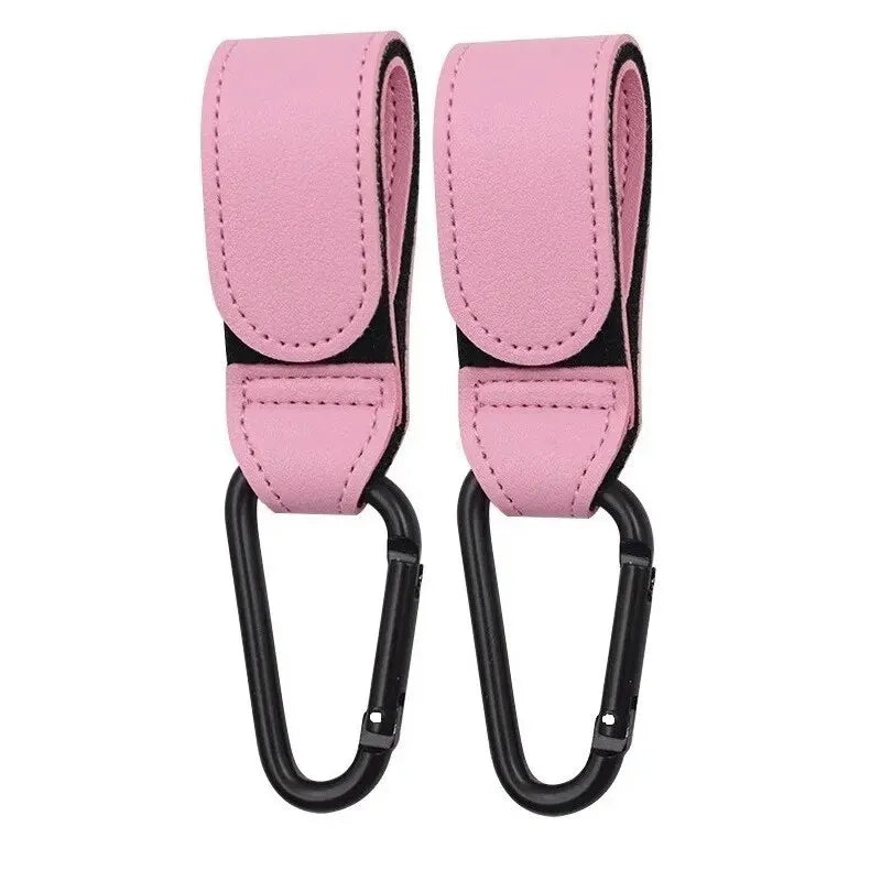 Leather Cart Hooks Baby Stroller PU Adjustable Pram Hook Organizer Diaper Bag Hanger Children Travel Accessories