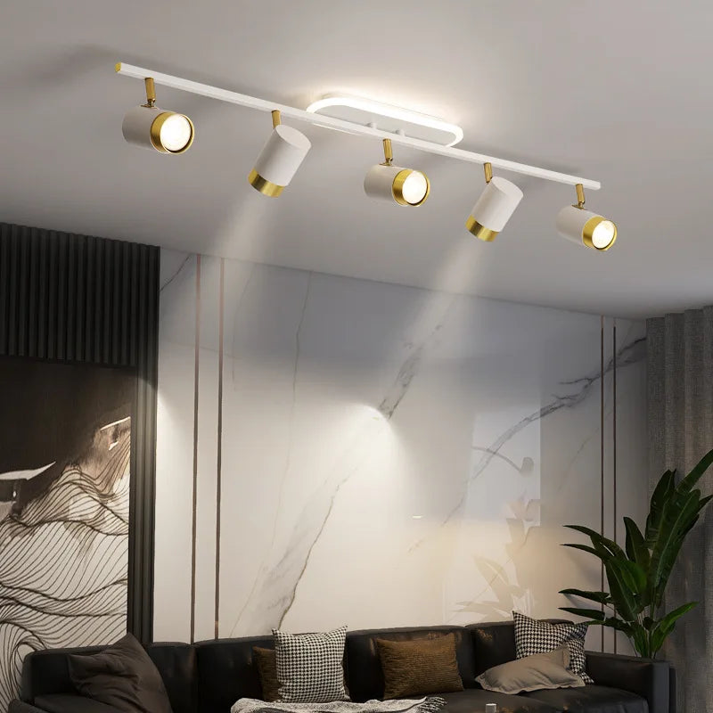 Black & White LED Chandelier for Living Room Balcony Corridor, Modern Simple Decorative Lighting
