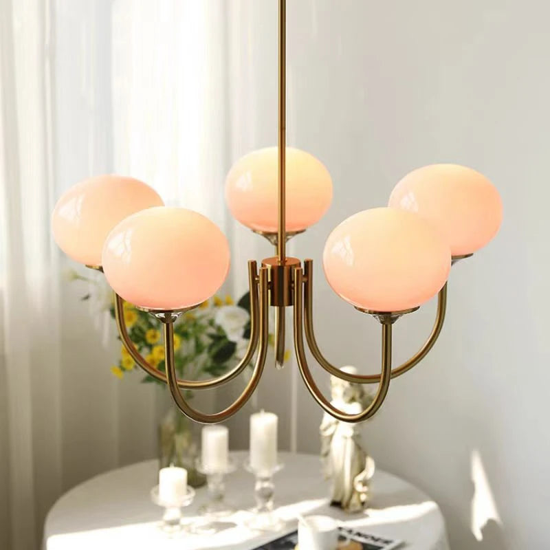 Nordic Bauhaus Pink Pendant Chandelier - Designer Art Lamp for Girl's Room & Children's Bedroom