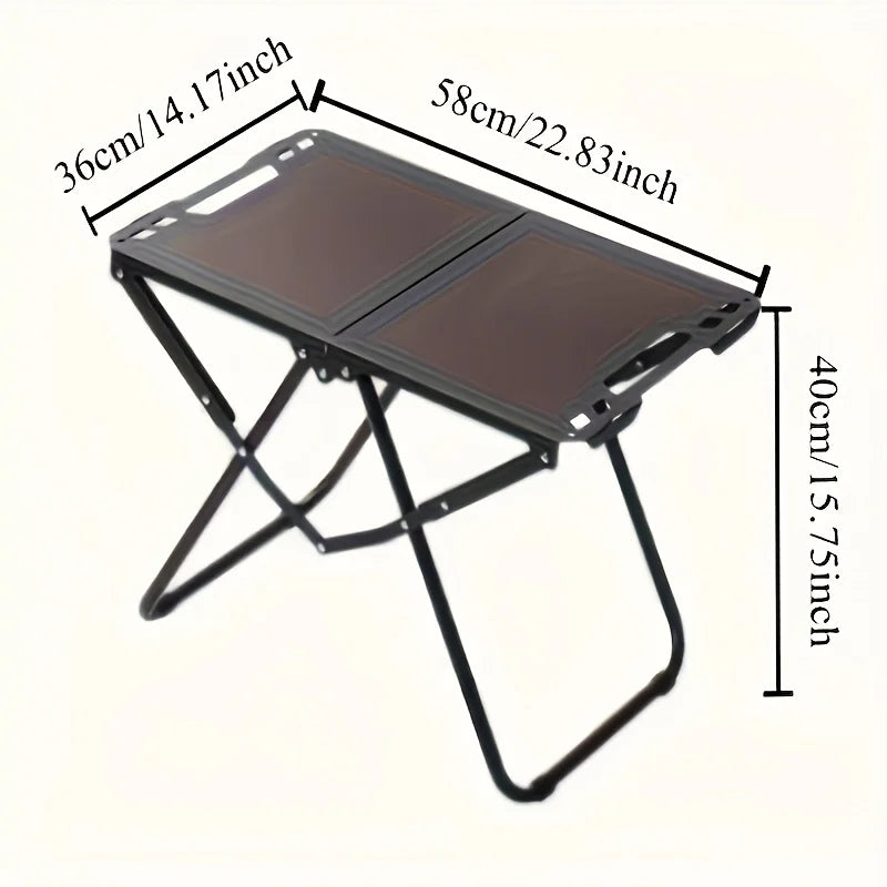 Lightweight Carbon Steel Portable Foldable Camping Table Multipurpose BBQ & Picnic Table for Outdoor Travel & Hiking