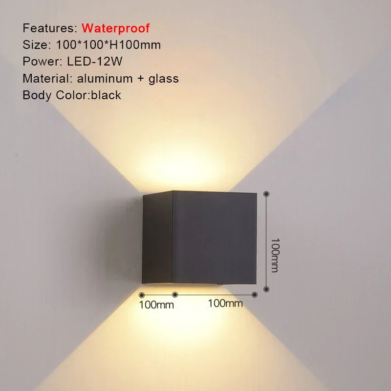 IP65 LED Wall Lamp Outdoor Sconce for Balcony Porch Garden Yard Aisle Decor Lighting Aluminium Indoor Bedside Lamp