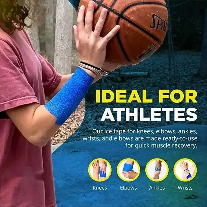 Self Adhesive Instant Cooling Ice Bandage Tape - Muscle Recovery Compression Tape for Athletes and Adults
