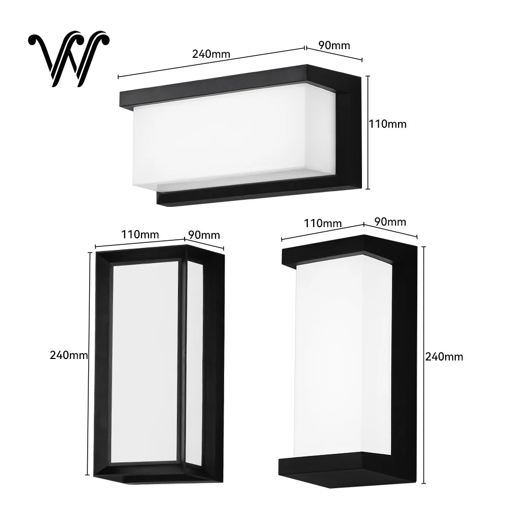 IP65 Waterproof Outdoor LED Wall Lamp Exterior Lighting Plastic Lamp Body Warm White Porch & Garden Light