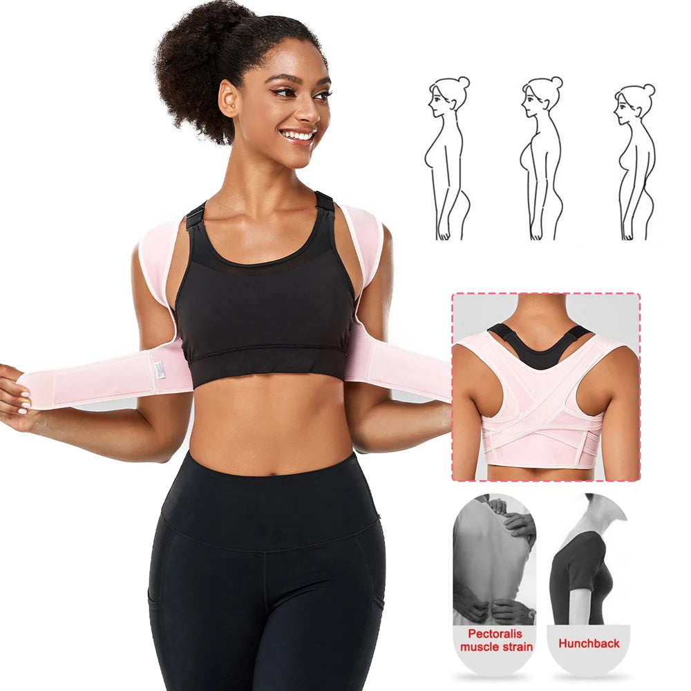 Adjustable Posture Corrector - Breathable Upper Back Brace and Straightener for Neck, Shoulder, Clavicle and Lumbar Pain Relief