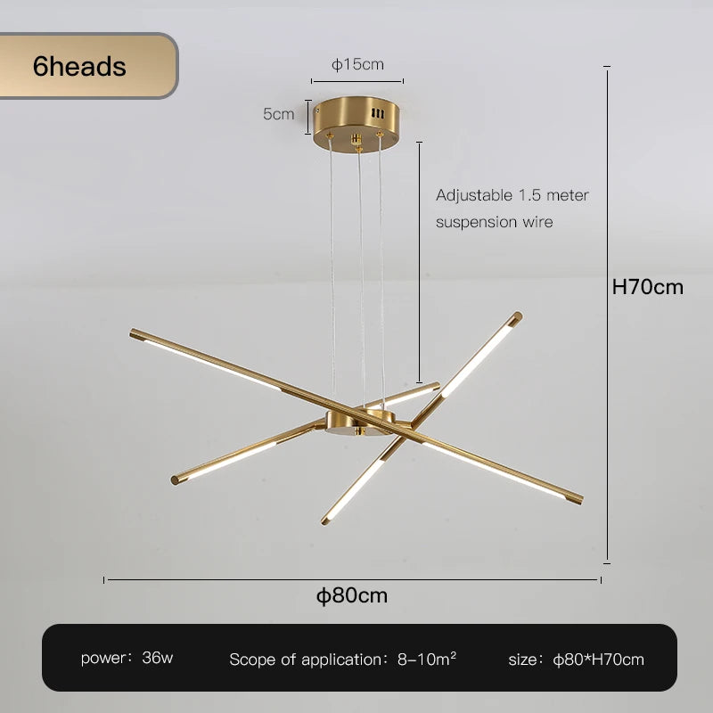 Nordic Geometric LED Pendant Chandelier with Remote Control for Restaurant, Living Room & Dining Table