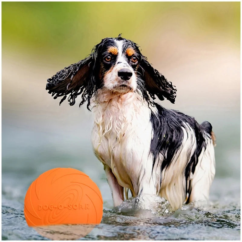 Silicone Flying Saucer Dog and Cat Toy - Chew Resistant Flying Discs for Puppy Training and Interactive Pet Play