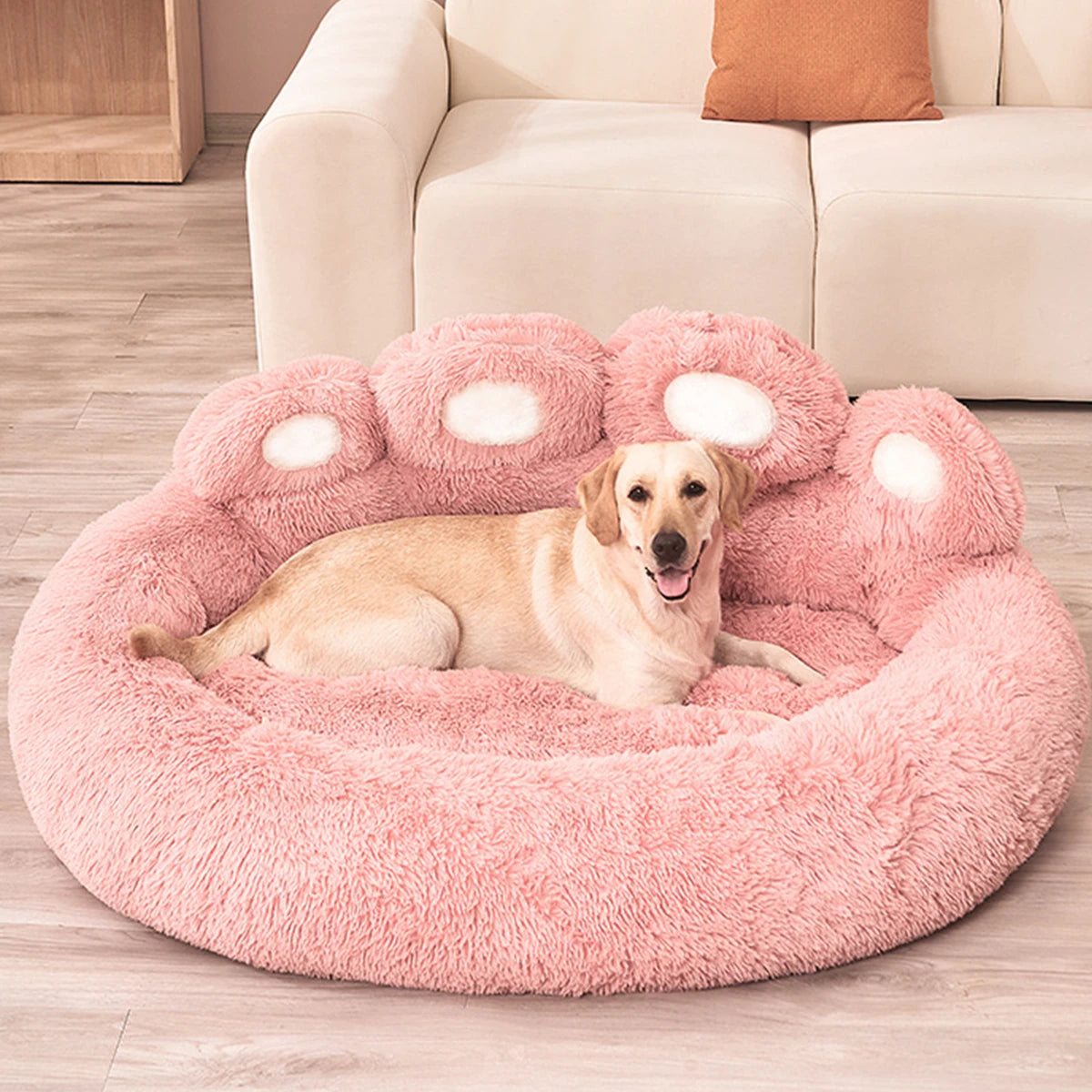 Fluffy Winter Warm Dog Bed Sofa Basket, Kennel Mat for Puppies & Cats with Blanket Accessories