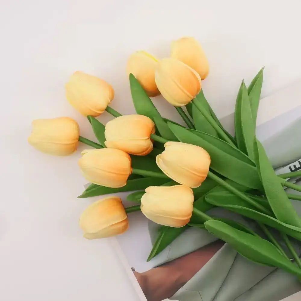 Real Touch Artificial Tulip Flowers Bouquet Fake Tulips for Home Wedding Decorations