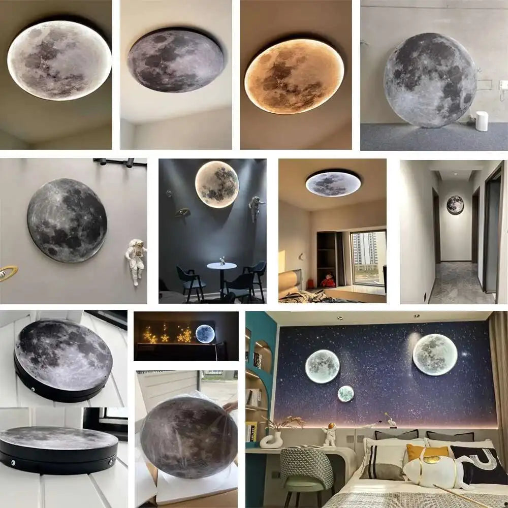 Moon LED Wall Light for Bedroom, Kids' Room, Foyer, Living Room, Coffee Bar & Hallway