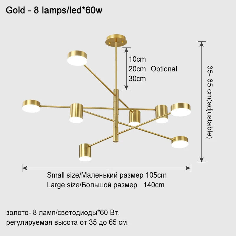 Modern Nordic LED Chandelier Luminaire Pendant Light for Living, Dining Room, Bedroom & Restaurant