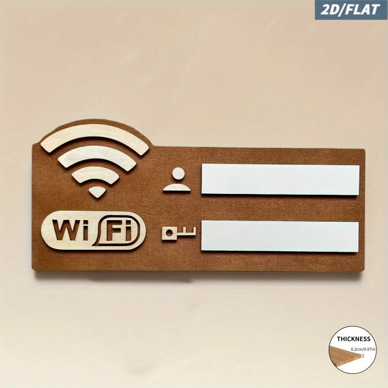Wooden WiFi Password Sign with Erasable Board and Marker for Home, Office and Airbnb Guest Room Decor