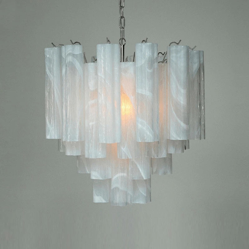 Art Deco Stained Glass Tube Chandelier for Dining Room Kitchen Island Lighting Home Decor Luxury Ceiling Pendant Lamp