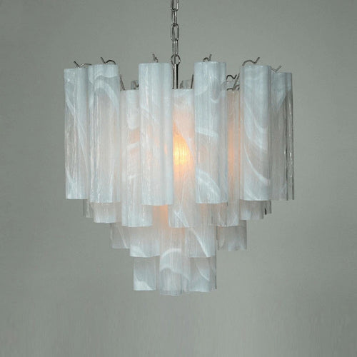 Art Deco Stained Glass Tube Chandelier for Dining Room Kitchen Island Lighting Home Decor Luxury Ceiling Pendant Lamp