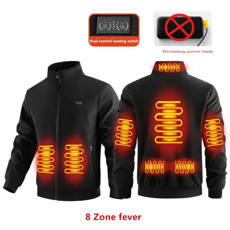 Winter Polar Fleece Heated Jacket - 8-Zone Intelligent Heating Electric Coat for Men & Women
