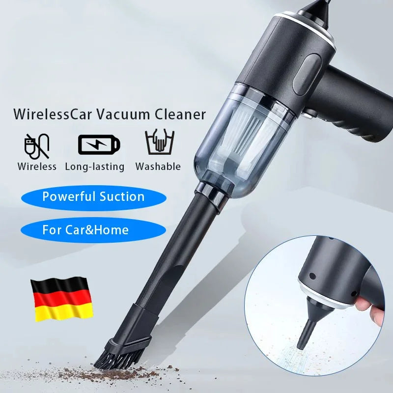 9000Pa Wireless Car Vacuum Cleaner USB Rechargeable 1200mAh Portable Mini Wet & Dry Household Cleaner
