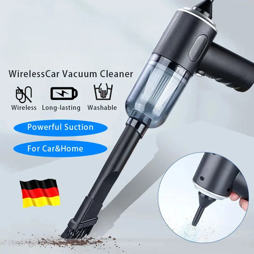 9000Pa Wireless Car Vacuum Cleaner USB Rechargeable 1200mAh Portable Mini Wet & Dry Household Cleaner