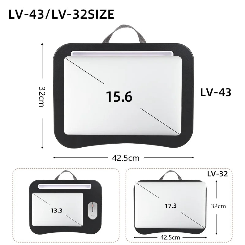 MUMUCC Multifunctional Laptop Desk with Cushion, Foam Particle Pillow Table & Hard Mouse Pad