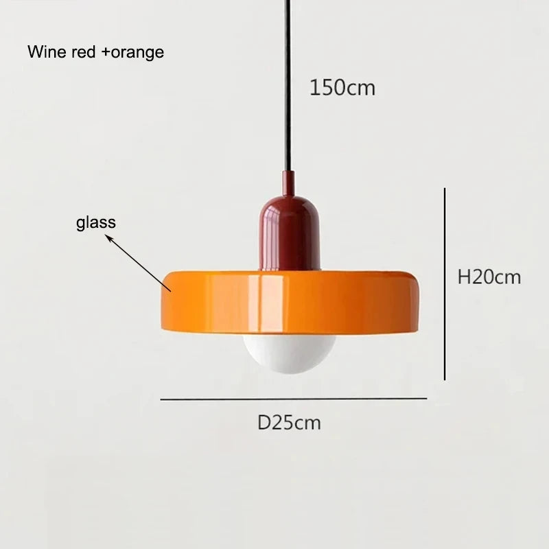 Nordic Glass Bauhaus Retro Chandelier for Dining Room, Living Room, Bedroom, Bar & Coffee Shop