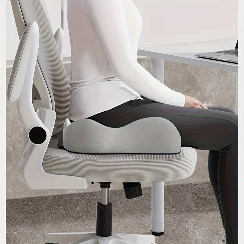 Ergonomic Office Seat Cushion - 3-Zone Memory Foam Lumbar Support Pillow, Breathable Posture Corrector for Car, Office and Wheelchair
