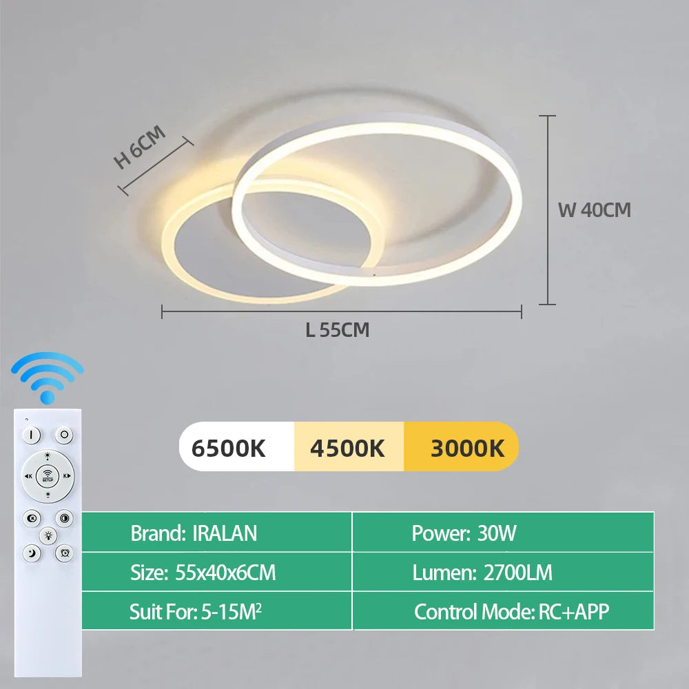 Modern Dimmable LED Ceiling Chandelier Lamp for Home, Living Room, Study & Bedroom Decor
