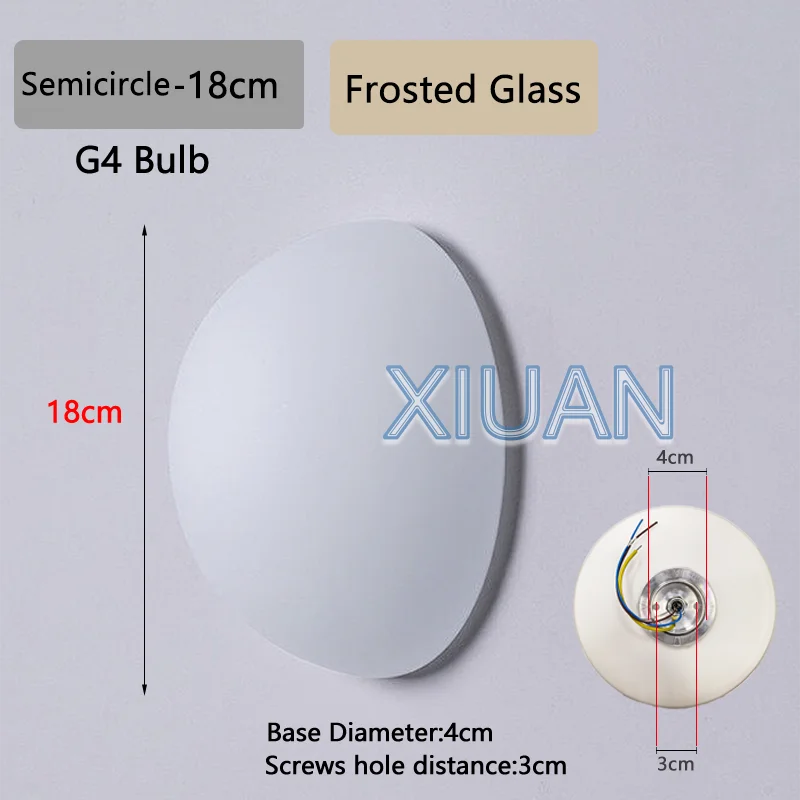 Concealed Base Glass Wall Lamp - French Bauhaus Milky White Round Ball Light for Bedside & Bathroom Mirror