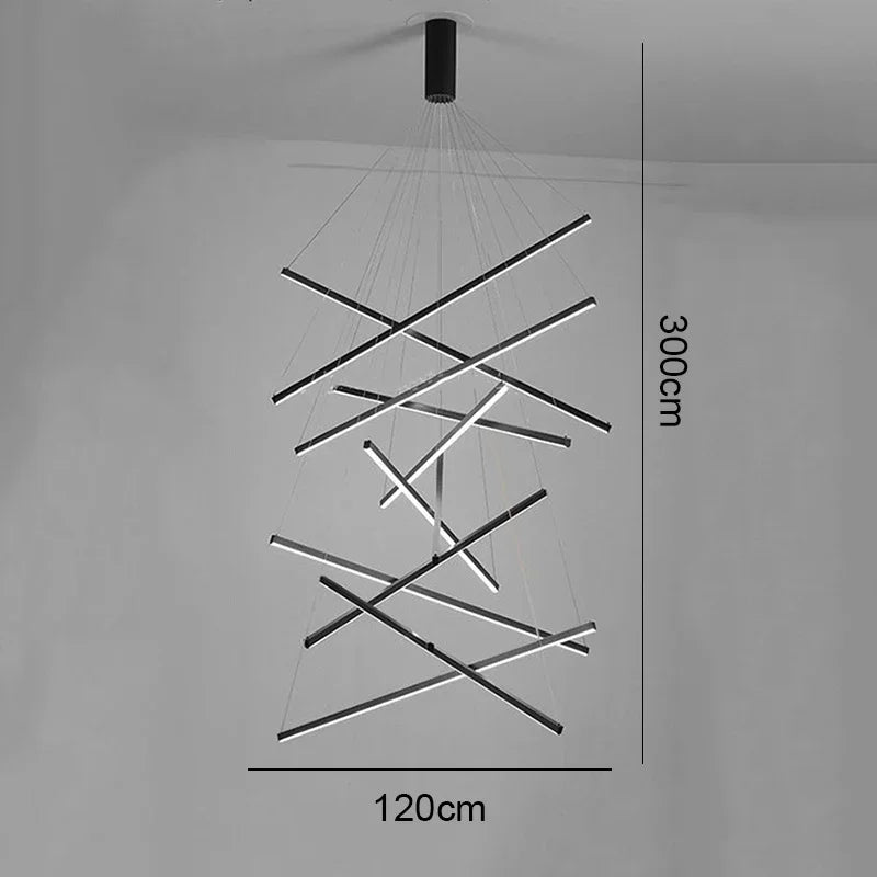 Modern Minimalist LED Ceiling Chandelier Pendant Lamp for Living Room, Hall & Staircase