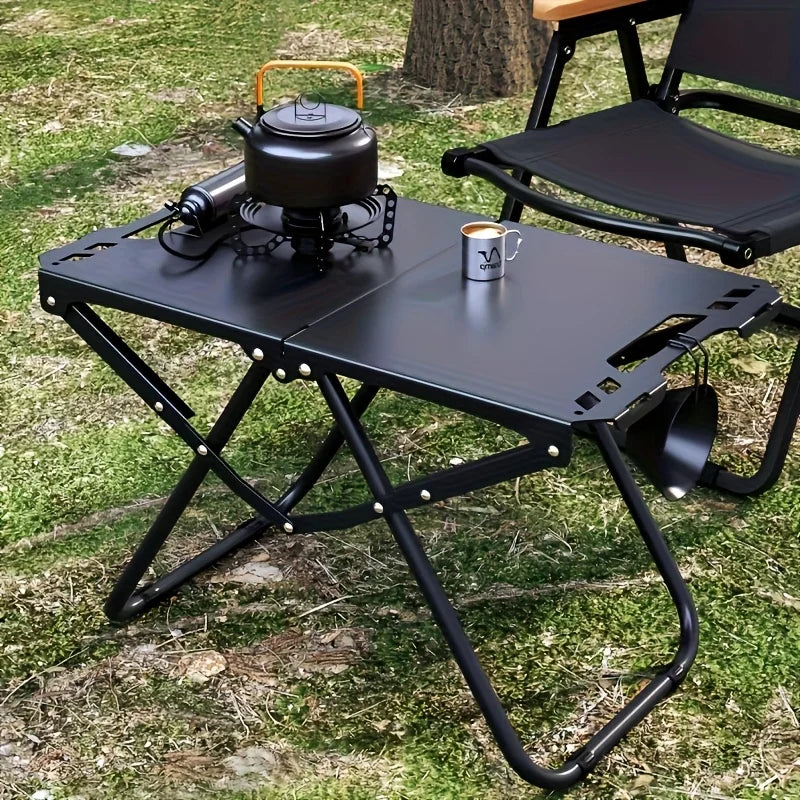 Lightweight Carbon Steel Portable Foldable Camping Table Multipurpose BBQ & Picnic Table for Outdoor Travel & Hiking