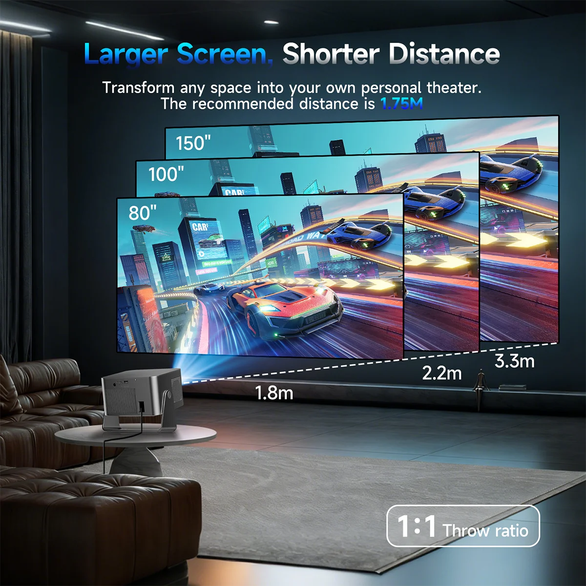 Magcubic HY350GTV Projector with 4K TV Stick 900 ANSI Native 1080P Auto Focus Portable Beam Home Theater
