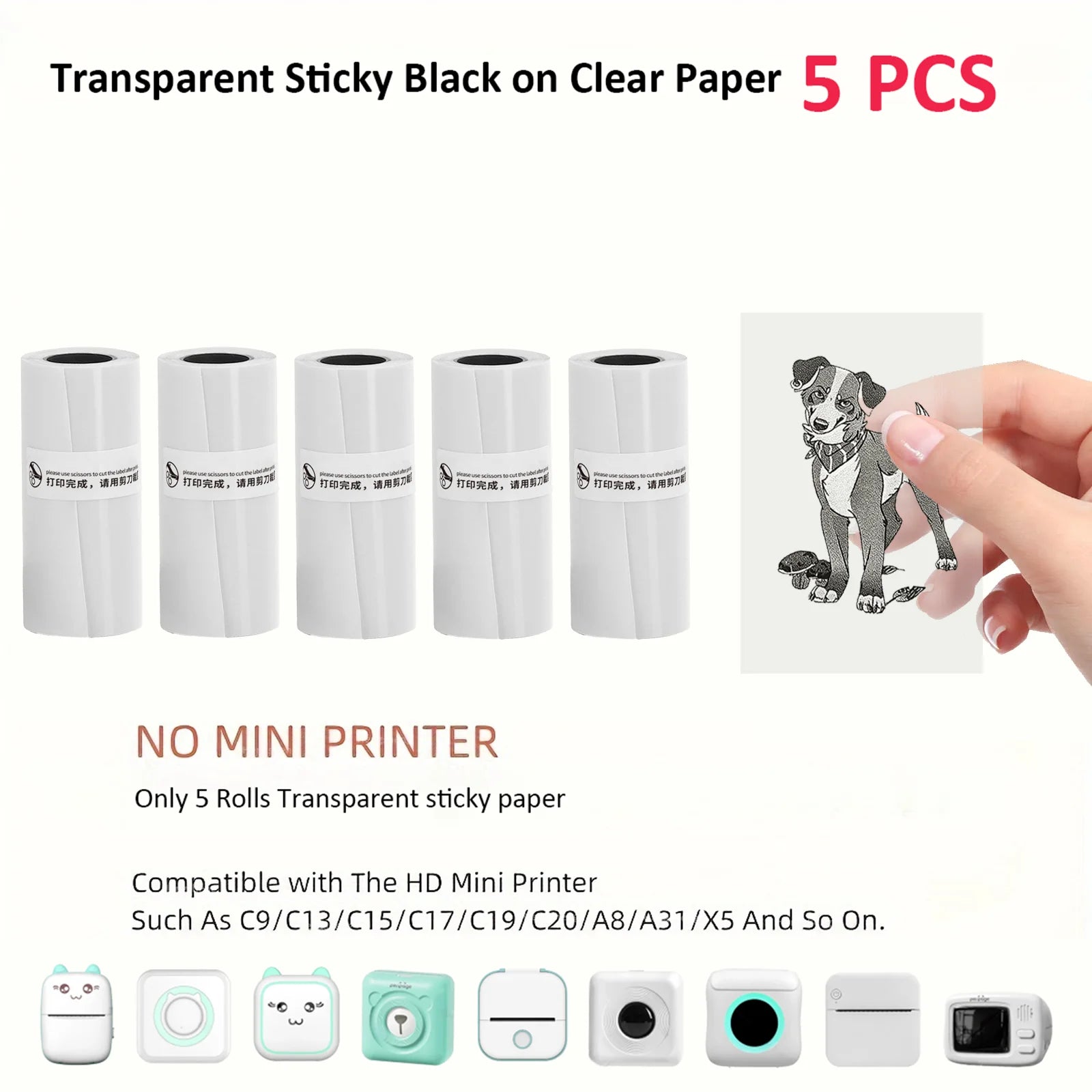 Thermal Mini Printer - Portable Inkless Bluetooth Sticker Maker and Pocket Photo Printer for Children DIY