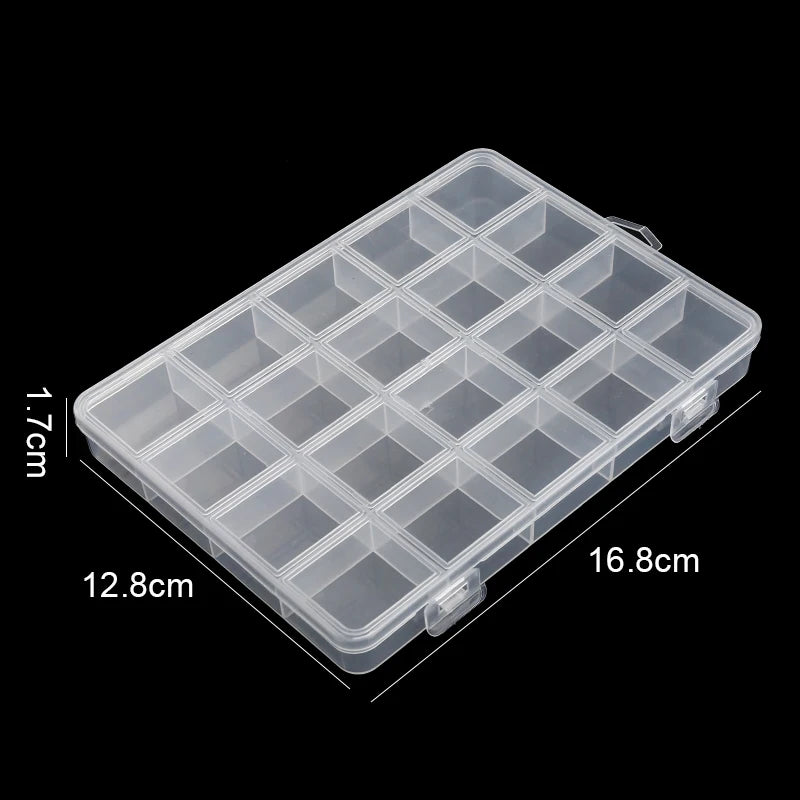 Transparent Storage Container Jewelry Box - Clear Plastic Organizer and Display Case for Earrings and Beads