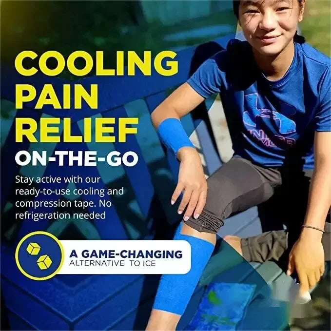 Self Adhesive Instant Cooling Ice Bandage Tape - Muscle Recovery Compression Tape for Athletes and Adults