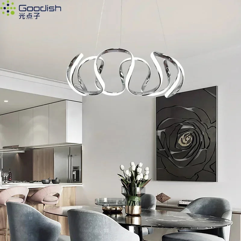 Modern Nordic Minimalist Luxury LED Pendant Chandelier for Living, Dining & Bedroom