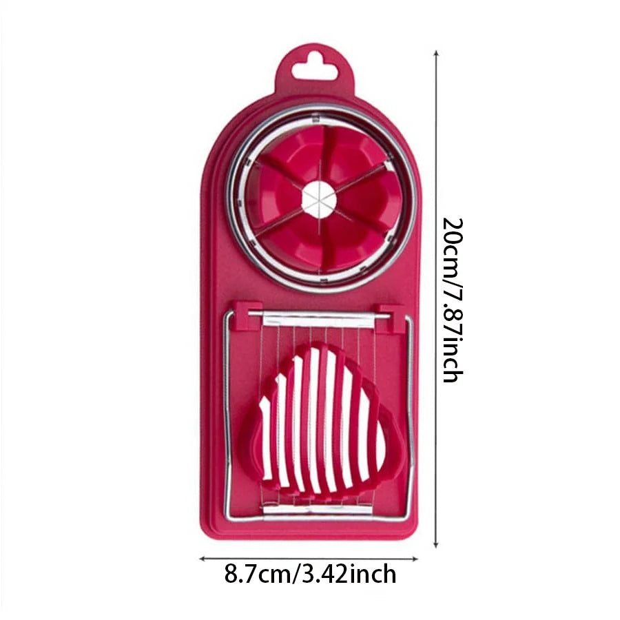 Multifunctional 2-in-1 Stainless Steel Wire Egg Cutter with PP Base - Kitchen Accessory Tool