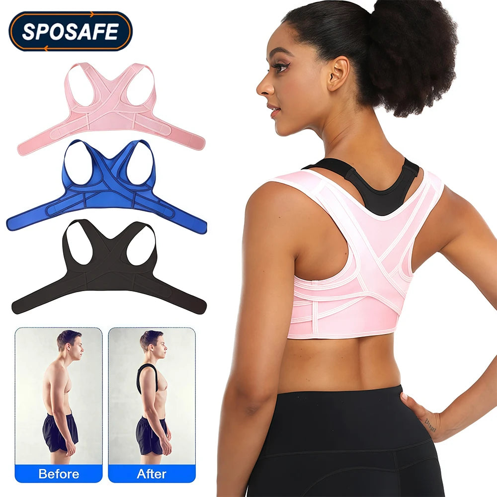 Adjustable Posture Corrector - Breathable Upper Back Brace and Straightener for Neck, Shoulder, Clavicle and Lumbar Pain Relief