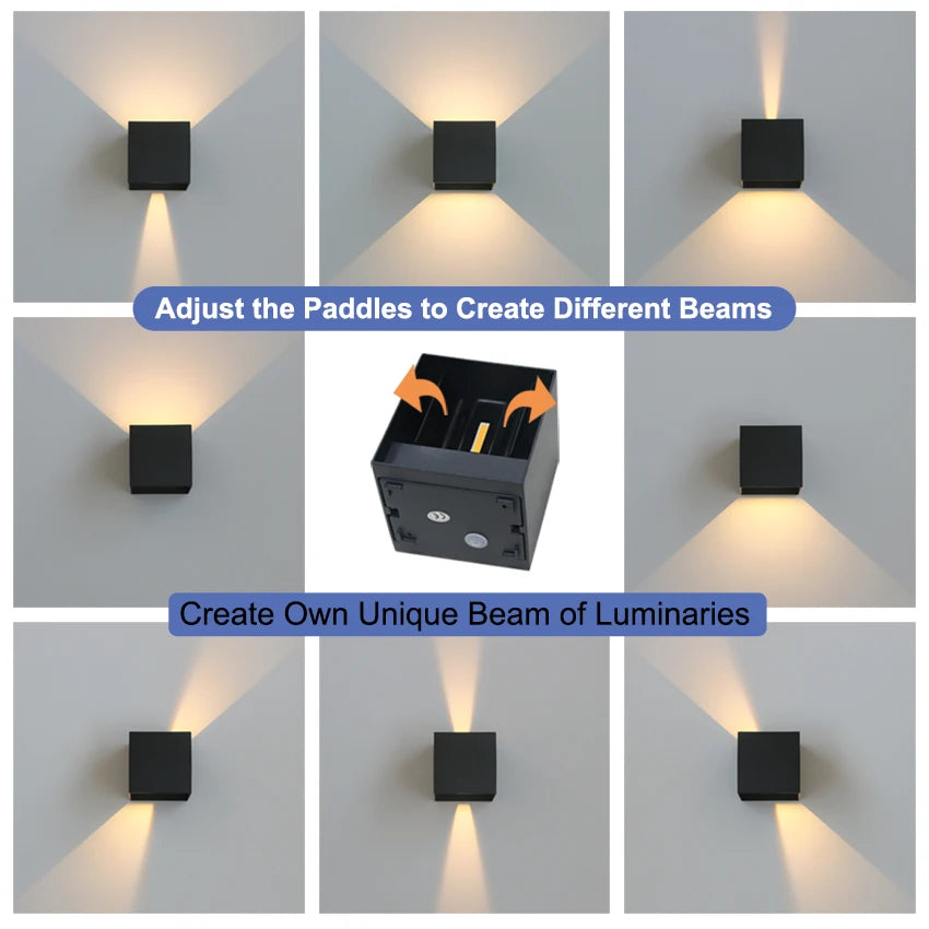 LED Waterproof Wall Lamp in Black, White or Grey for Indoor and Outdoor Lighting Decoration Aluminum Wall Lights
