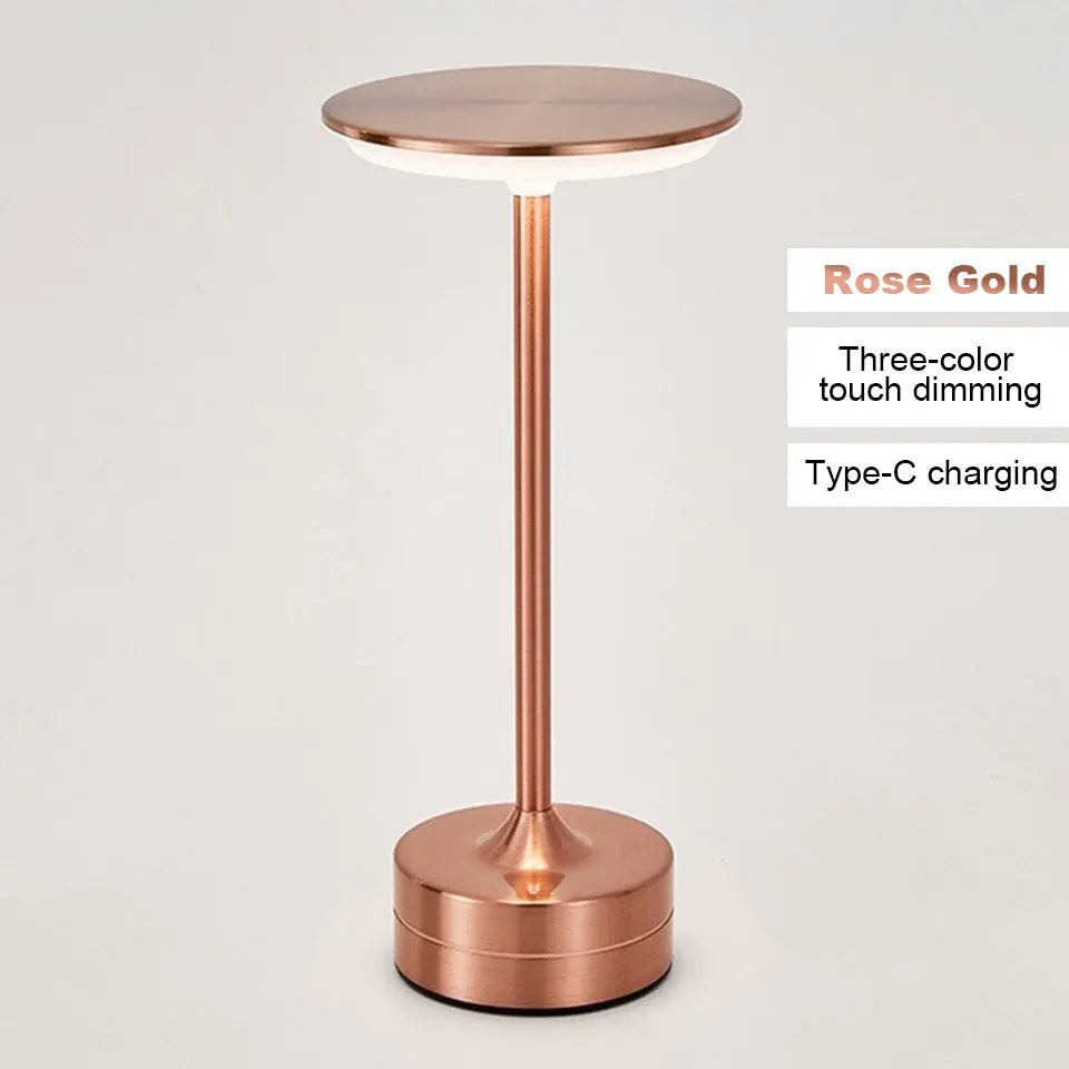 LED Table Lamp Touch Sensor USB Rechargeable Portable Night Light Wireless Reading Lamp for Bedroom Restaurant Hotel Bar